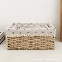 Hand-Woven Storage Basket for Home Desktop Bedroom Keys Sundries Cosmetics Toys Snacks