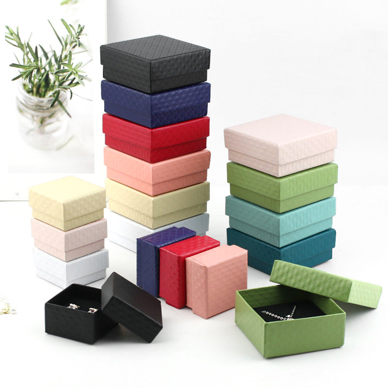 Diamond Pattern Lid-and-Base Jewelry Gift Box for Rings, Earrings, Bracelets, Necklaces, Pendants