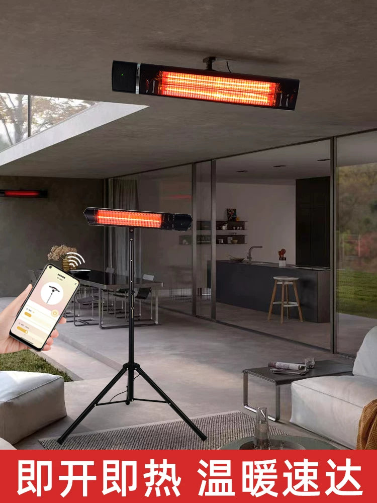 Outdoor Commercial Wall-Mounted Electric Heater for Large Area Outdoor Restaurants and Bars