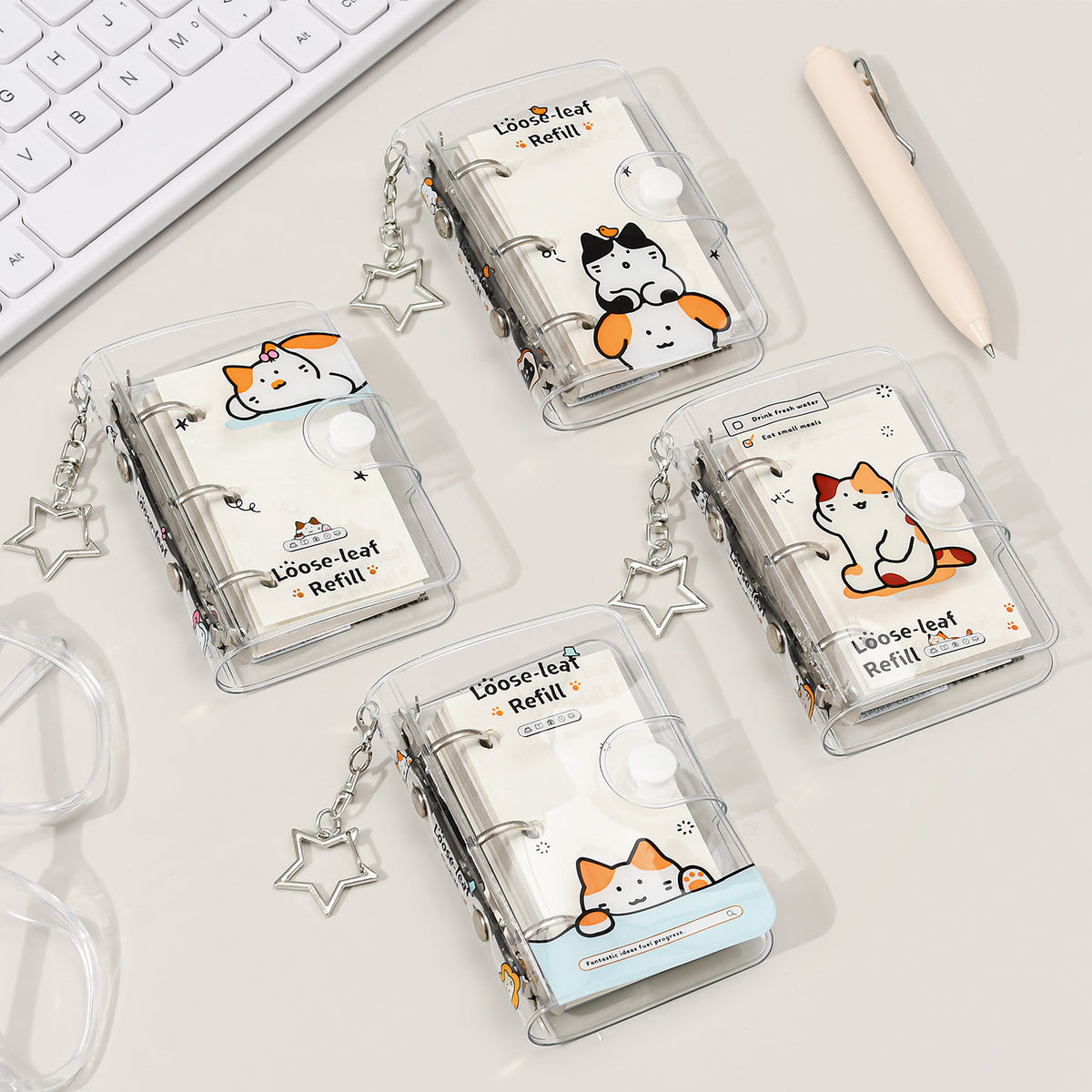 Isar Mini Portable 3-Hole Loose-Leaf Pocket Notebook with Detachable Pages