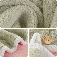 Dual-Layer Coral Fleece Hair Drying Towel Cap, Super Absorbent Quick Dry Turban