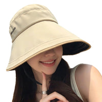 Women's Wide Brim UV Protection Sun Hat Summer Foldable Fisherman Empty Top Sun Visor