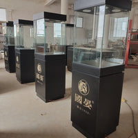 Museum Display Case with Tempered Glass for Collectibles, Jewelry, and Samples