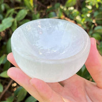 Natural Moroccan Selenite Round Bowl for Crystal Cleansing and Home Decor