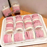 Simple Pink High-Elastic Hair Ties for Ponytails, Durable Hair Bands