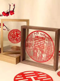 Double-Sided Glass Picture Frame for Paper Cuttings and Art Display