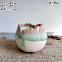 Ceramic Succulent Planter with Ice Crack Glaze - Minimalist White Base for Small Green Plants