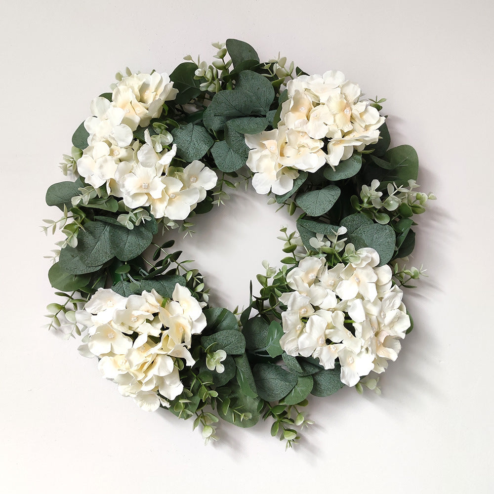 Artificial Eucalyptus Hydrangea Rose Daisy Wreath for Home Decor and Events