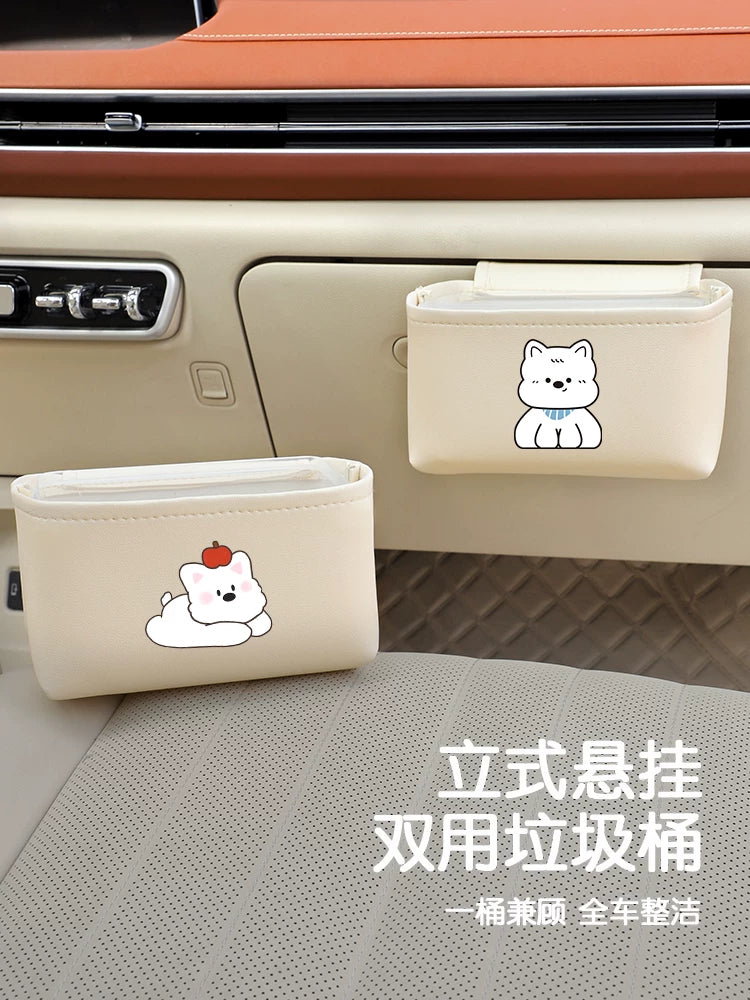 Car Trash Can and Storage Bag for Passenger Seat - Waterproof and Wear-Resistant Vehicle Organizer
