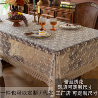 French Country Lace Tablecloth Coffee Table TV Cabinet Cover Retro Fabric