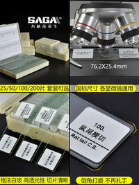 Biological Microscope Prepared Slides Set, Animal & Plant Specimen Glass Slides for Kids Science Education