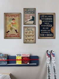 American Retro Baseball Club Wall Art Motivational Sports Poster for Gym & Stadium Decor