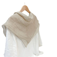 Solid Color Linen Square Scarf for Women, Thin Breathable Neck Head Scarf