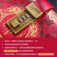 European Vintage Feather Dip Pen & Notebook Gift Set with Password Lock