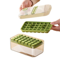 Press-Type Ice Cube Tray with Lid, Food-Grade Ice Maker Mold for Home Refrigerator Storage