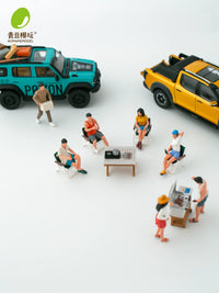 1:64 Scale Miniature BBQ Scene Figures for Dioramas and Photography Props