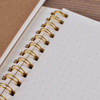 A5 Kraft Paper Cover Spiral Notebook Dotted Grid Lined Blank Pages for Office School