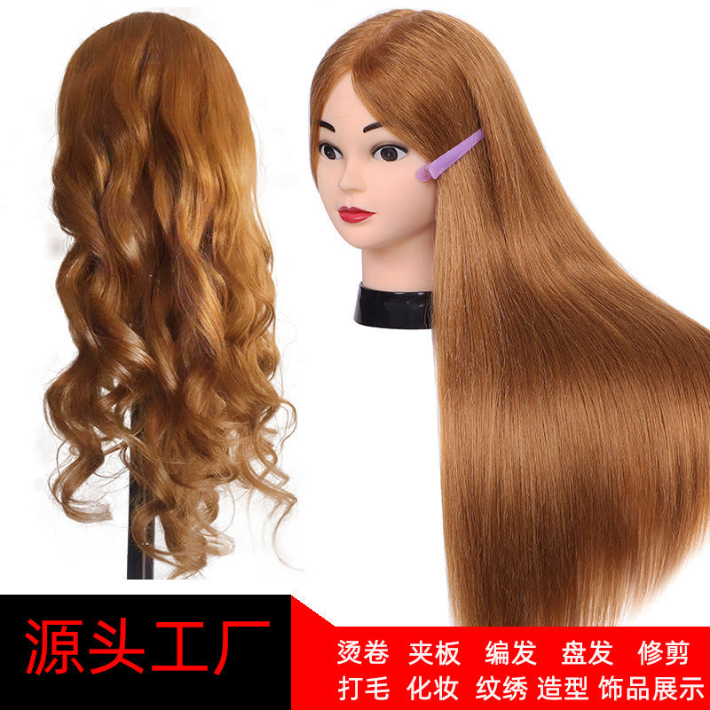 Real Hair Mannequin Head for Styling Practice, Cutting, Braiding, and Perming