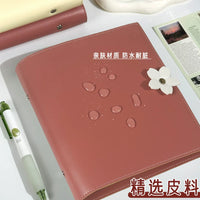 Square Small Flower Loose-Leaf Notebook with Soft Cover and Rope Closure, Thickened Kraft Paper Journal with Blank or Lined Pages