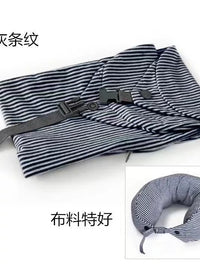 Travel U-Shaped Pillow Cover with Storage Bag, Stuffable with Clothes, No Core Included