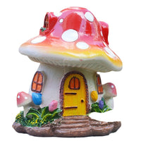 Miniature Mushroom House Figurine for Terrariums and Bonsai Decor