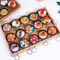 Realistic Sushi Donburi Keychain Pendant for Claw Machines and Bags
