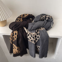Cheetah Gaze Faux Fur Scarf Shawl for Women, Autumn/Winter Warm Air-Conditioned Room Wrap