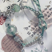 Chifeng Mountain Ghost Coin Braided Bracelet with Five Emperors Coins, Original Chinese Design