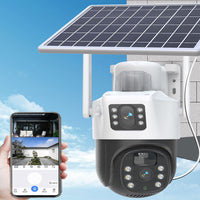 V380Pro Outdoor Solar 4G Dual-Lens Security Camera 360° HD Night Vision Waterproof