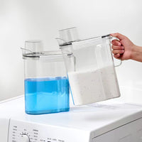 Laundry Detergent Dispenser with Lid and Measuring Cup, Large Capacity Plastic Storage Container for Powder or Liquid