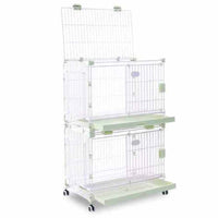 Stackable Pet Cage with Wheels for Small Dogs and Cats, Indoor Multi-Tier Animal Crate