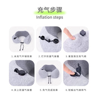 Adjustable Inflatable Memory Foam U-ShShaped Neck Pillow for Travel