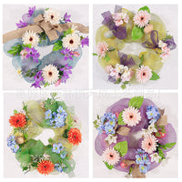 Spring Floral Wreath for Home Decor, Artificial Flower Wall Hanging Ornament