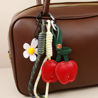 Christmas PU Apple Acrylic Flower Bag Charm Pendant Gift