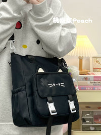 Cute Cat Large Capacity Crossbody Tote Bag for Women, Shoulder Bag for School and Commuting