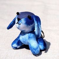 Handmade Indigo Tie-Dye Zodiac Dog Keychain Charm