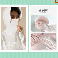 Women's Ice Silk Sun Protection Cape with Hood and UV Protection
