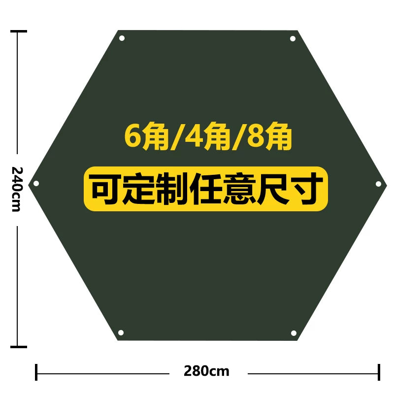 Hexagonal Waterproof Tent Ground Sheet Picnic Mat