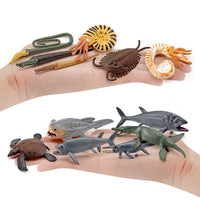 Miniature Prehistoric Ocean Animal Figurines for Kids - Ammonite, Trilobite, Turtle, Dunkleosteus Models