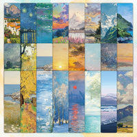 24-Piece Oil Painting Landscape Bookmark Set for Reading & DIY Crafts