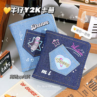 Y2K Denim Mini Photo Album for Kpop Photocards, Portable Retro Aesthetic Photocard Holder