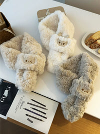 Kids' Japanese-Style Plush Cross Scarf for Winter - Warm Neck Warmer