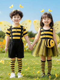 Kids' Bee Cosplay Costume Set for Boys and Girls, Overalls or Dress for Kindergarten Performances