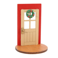 ZAKKA Christmas Miniature Wooden Door Ornament for DIY Scene Decoration