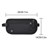 RFID Blocking Travel Waist Bag for Passport and Documents, Water-Resistant