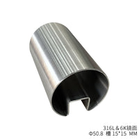 6K Mirror Finish 316 Stainless Steel Grooved Tube for Stair Handrails and Railings