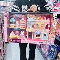 Yasini Donut Backpack Bunny Dollhouse Castle Playset for Girls