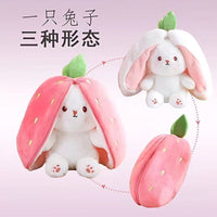 Strawberry & Carrot Bunny Plush Toy Doll for Girls