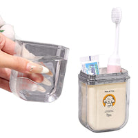 Portable Travel Wash Kit Toothbrush Toothpaste Cup Storage for Students & Kids