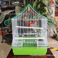 Portable Small Bird Cage for Parakeets, Finches, Lovebirds - Iron Metal Aviary Cage